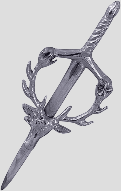 Chrome Stag Kilt Pin