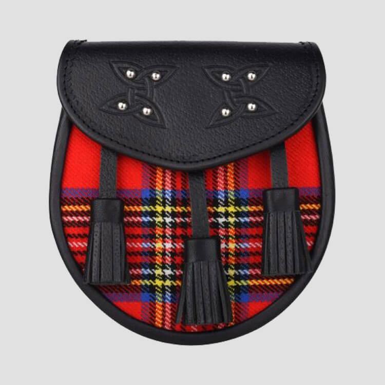 Loyal Stewart Tartan Leather Sporran for Kilts