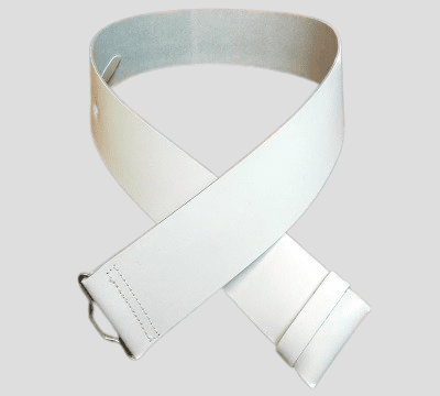 White Leather Kilt Belt