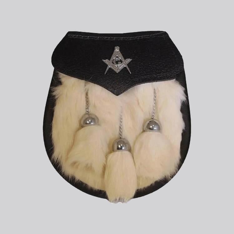 White Rabbit Fur - Masonic Emblem Sporran